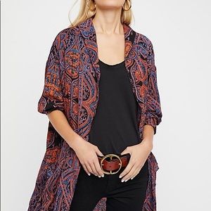 FREE PEOPLE Half Moon Paisley Duster